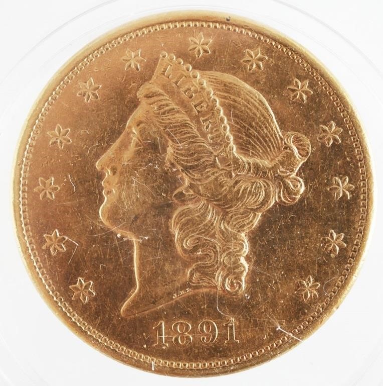 1891 S US LIBERTY HEAD 20 GOLD 2a13ff