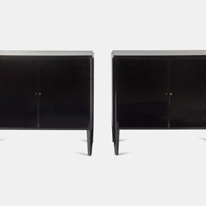 Art Deco French Pair of Black Lacquer 2a150b