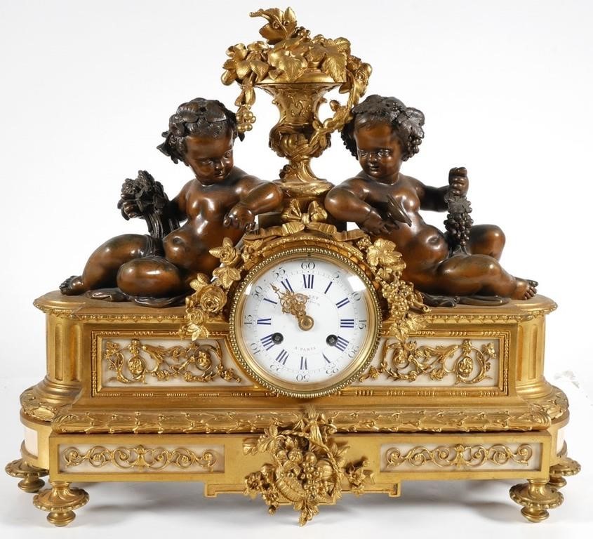 FRENCH ORMOLU MANTEL CLOCKAntique  2a1742