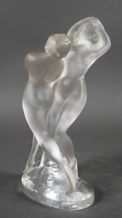 LALIQUE DEUX DANSEUSES NUDES CRYSTAL