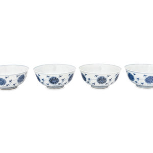 Four Chinese Blue and White Porcelain