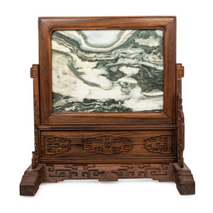 A Chinese Dali Marble Inset Hardwood 2a1842