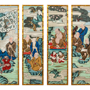 A Set of Four Chinese Export Paintings