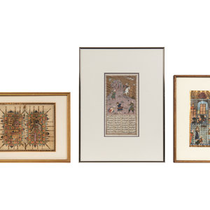 Three Framed Persian Illuminated 2a18f8