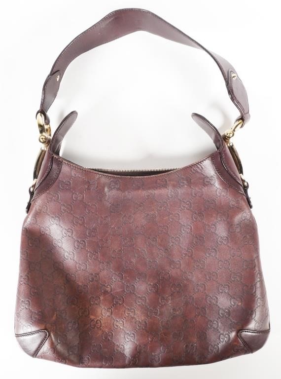 VTG GUCCI BROWN LEATHER HOBO HANDBAGBrown 2a1940