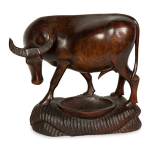 A Carved Wood Bull Sculpture Height 2a19cb