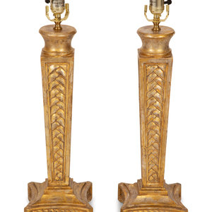 A Pair of Giltwood Table Lamps 20th 2a1a56