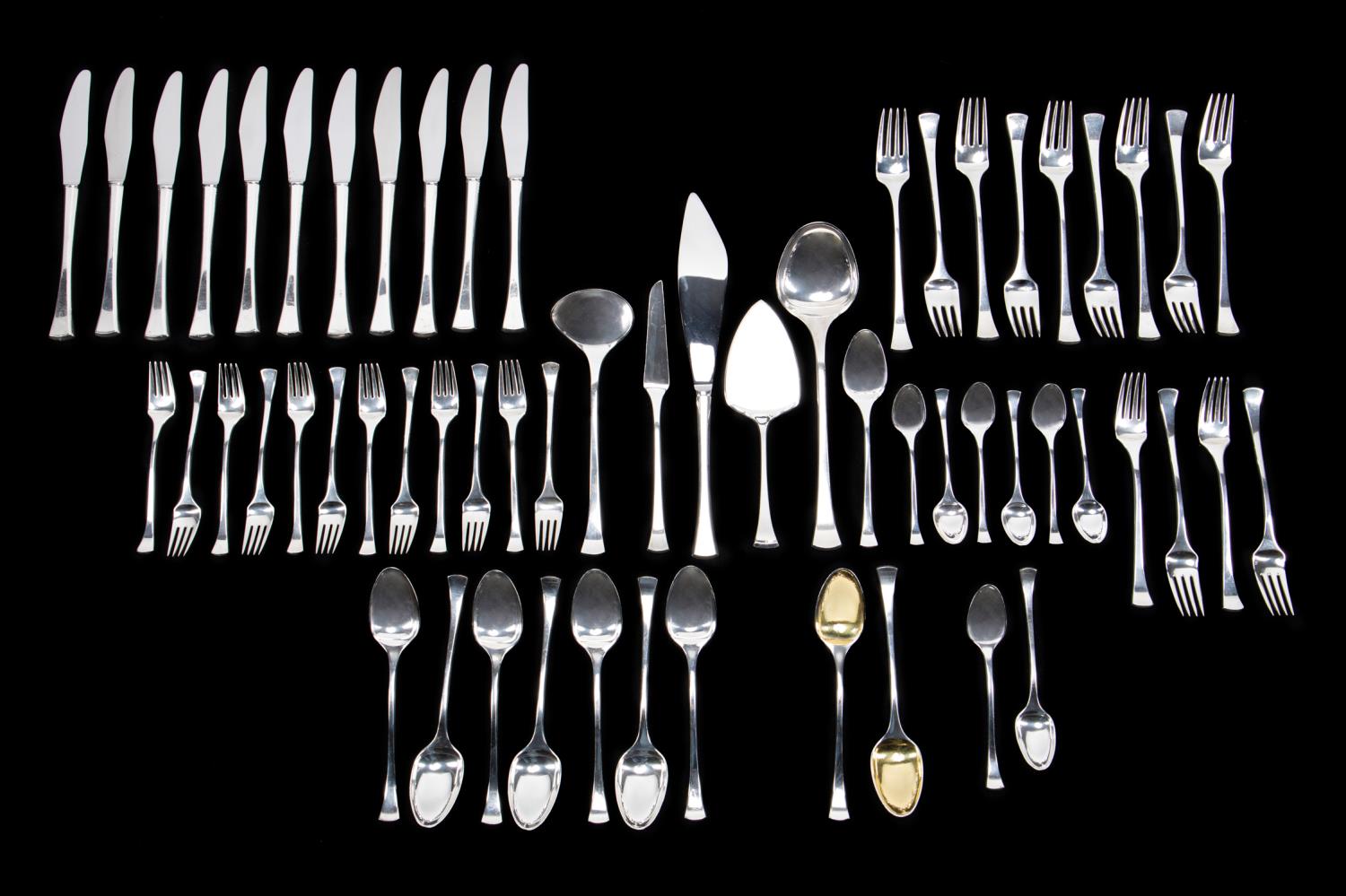 59PCS HANS HANSON STERLING FLATWARE  29f684