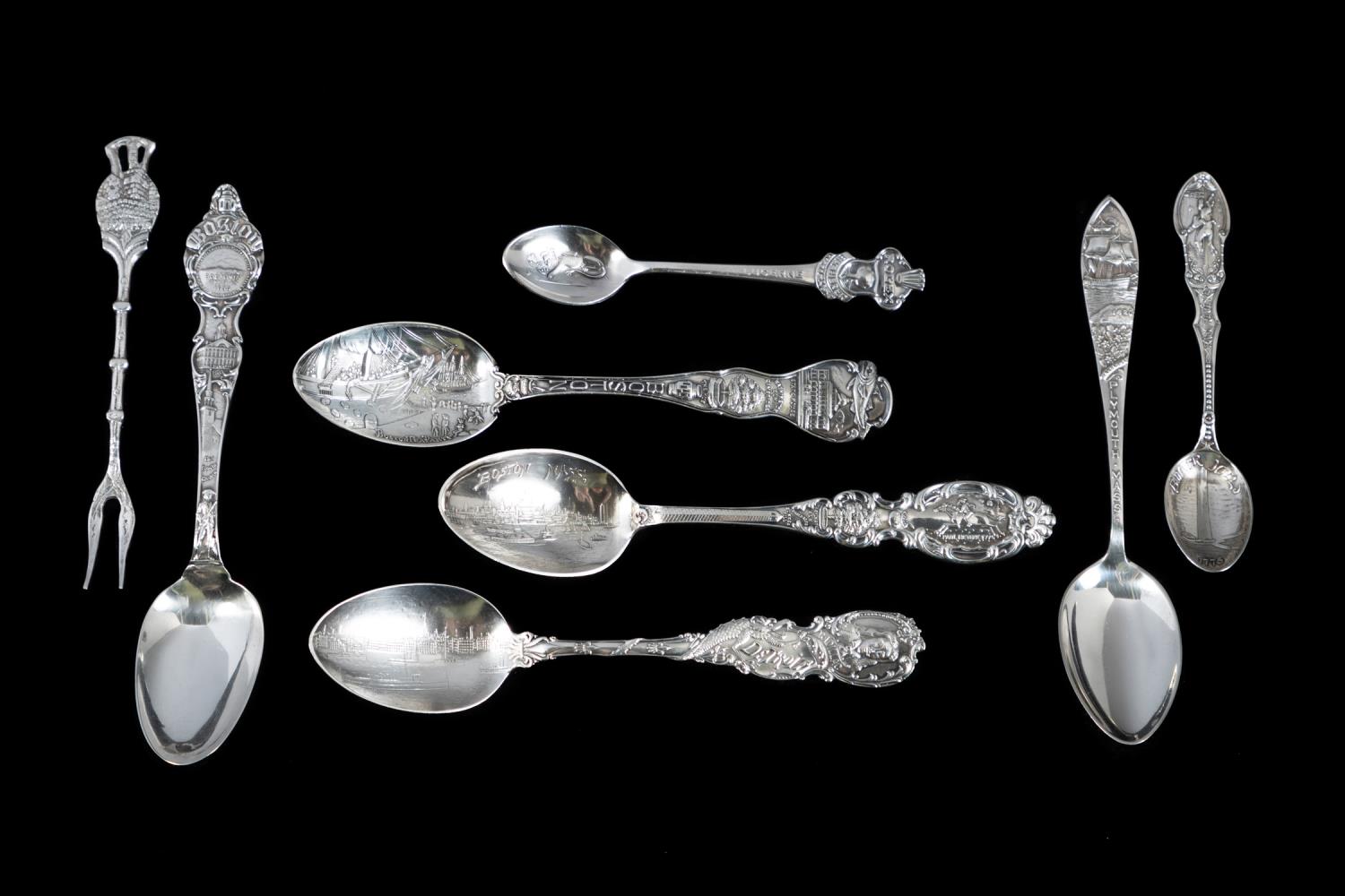 8PC EARLY 20TH C SILVER SOUVENIR 29f69d