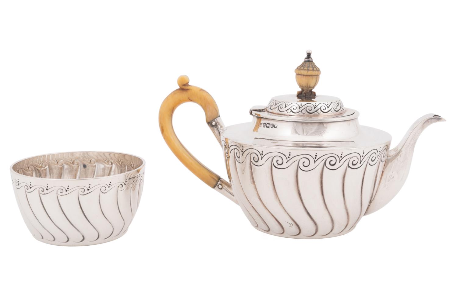 SHEFFIELD STERLING SILVER TEAPOT AND