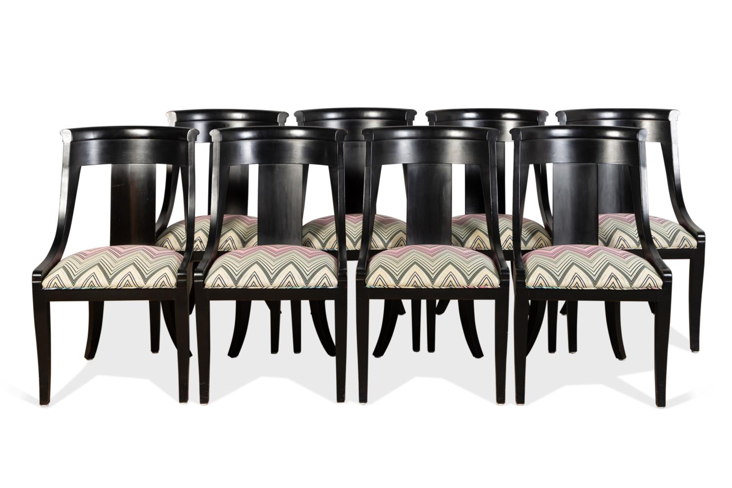 EIGHT BAKER BLACK GONDOLA DINING CHAIRS