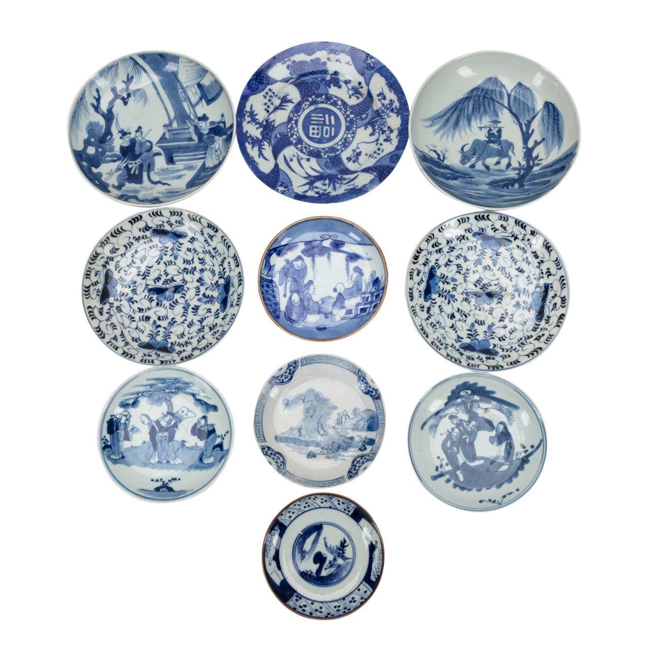 TEN MOSTLY CHINESE BLUE AND WHITE 29f74a