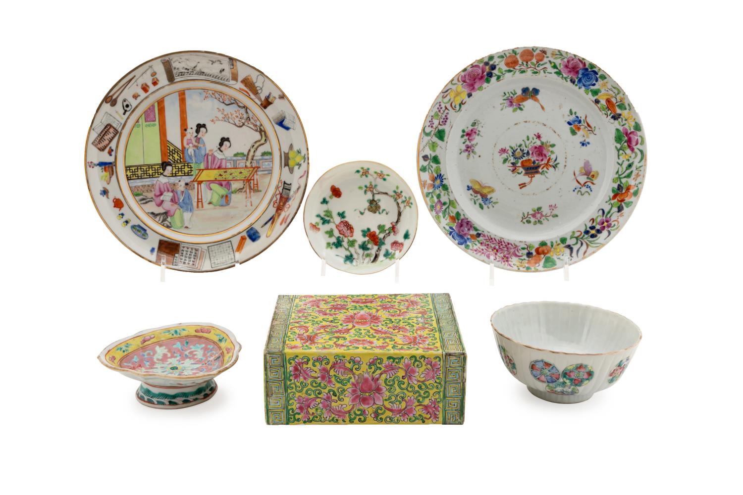 SIX CHINESE FAMILLE ROSE PORCELAIN 29f77f