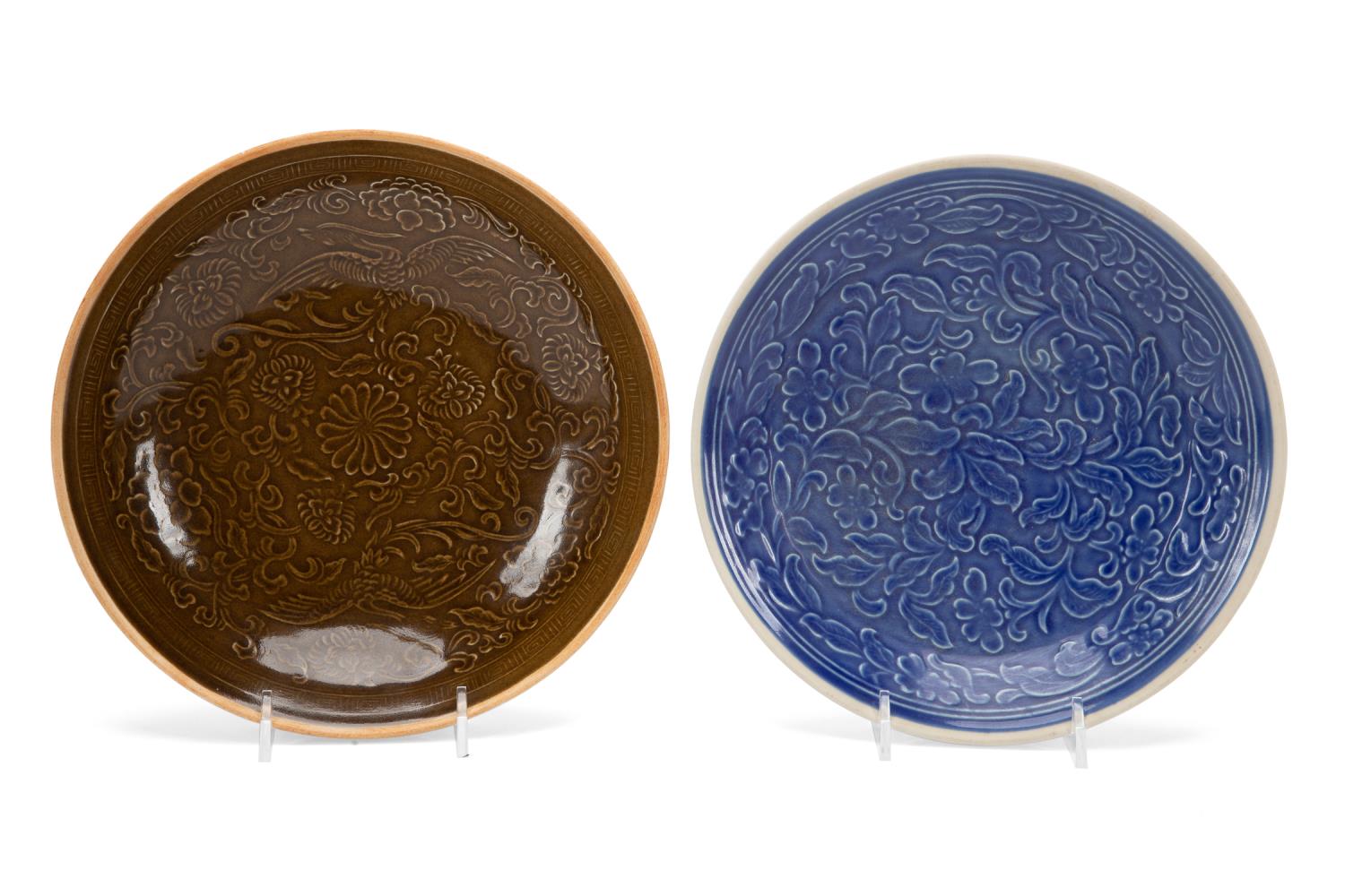 TWO CHINESE YUAN STYLE LOW BOWLS