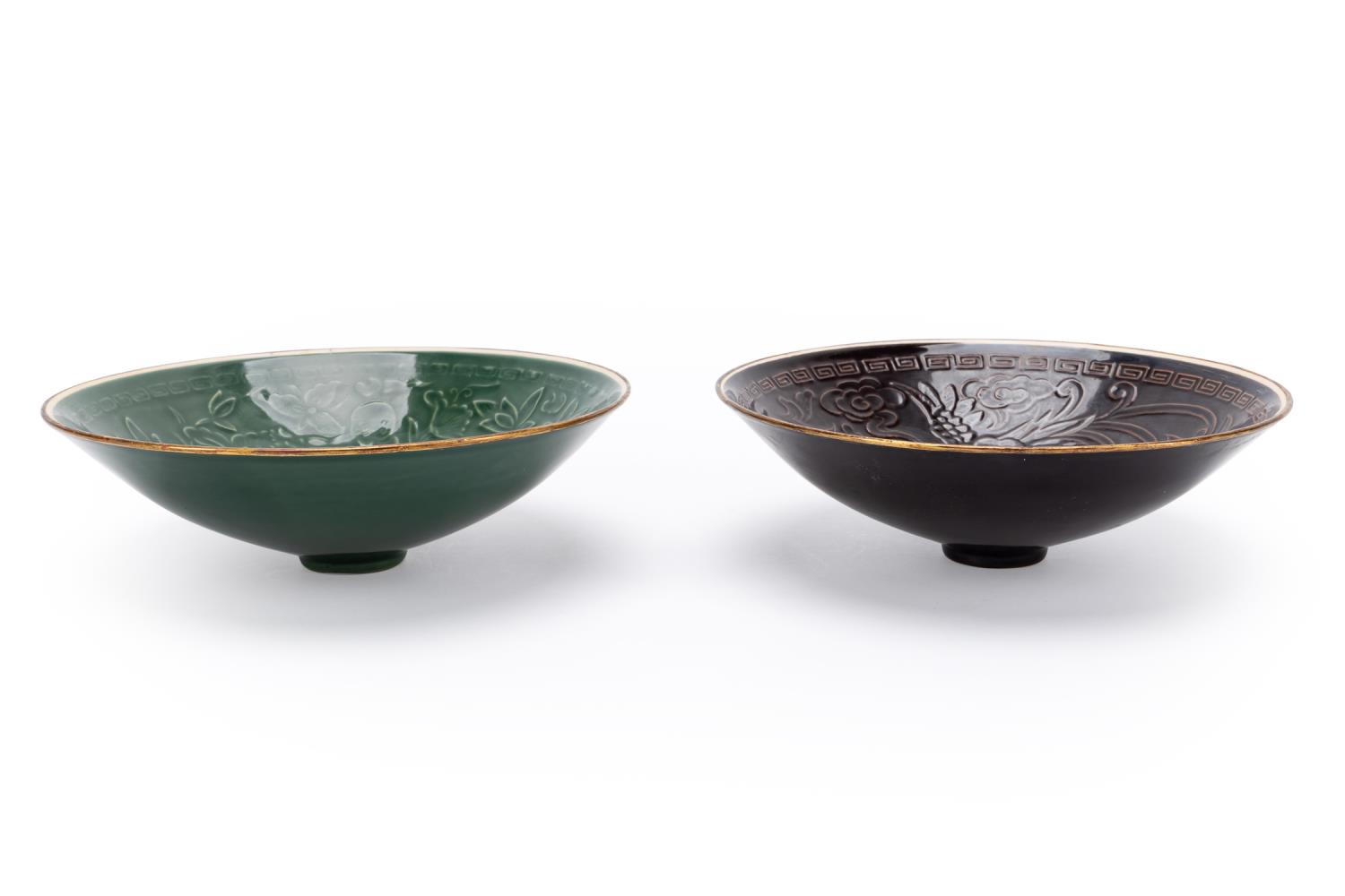 TWO DING WARE STYLE BOWLS Two Ding