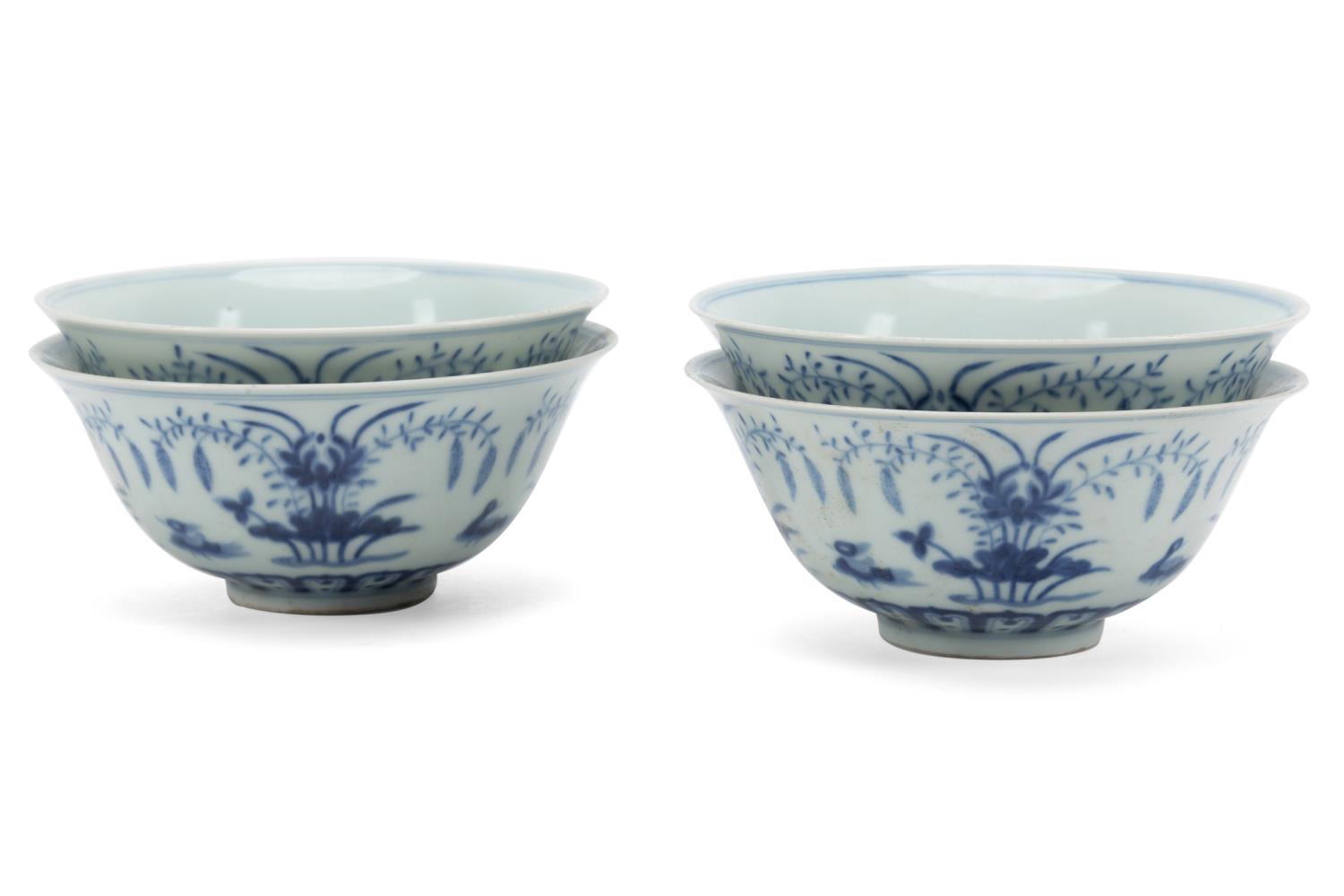 FOUR CHINESE MING STYLE BLUE &