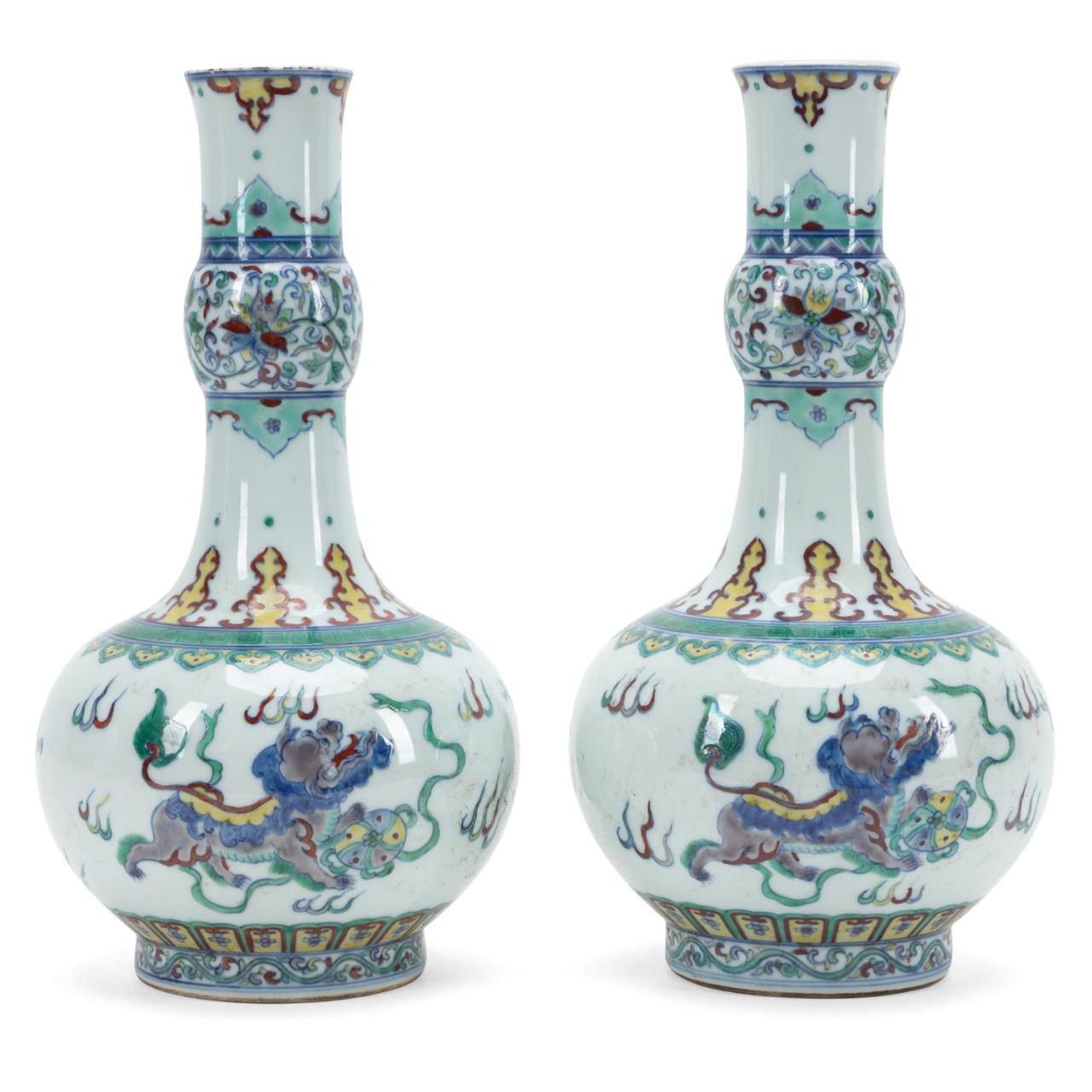 PAIR OF CHINESE DOUCAI VASES WITH 29f790