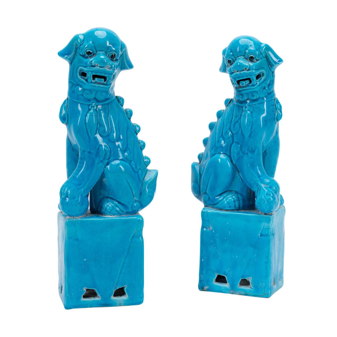 PAIR OF CHINESE TURQUOISE GLAZED