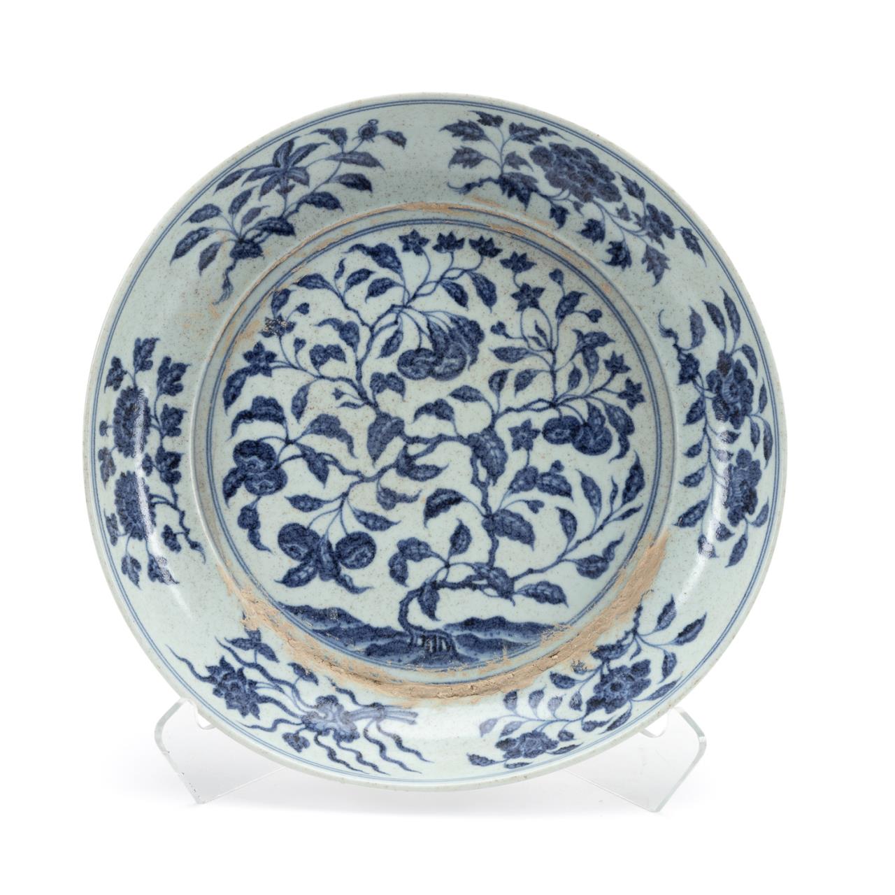 CHINESE MING STYLE BLUE AND WHITE