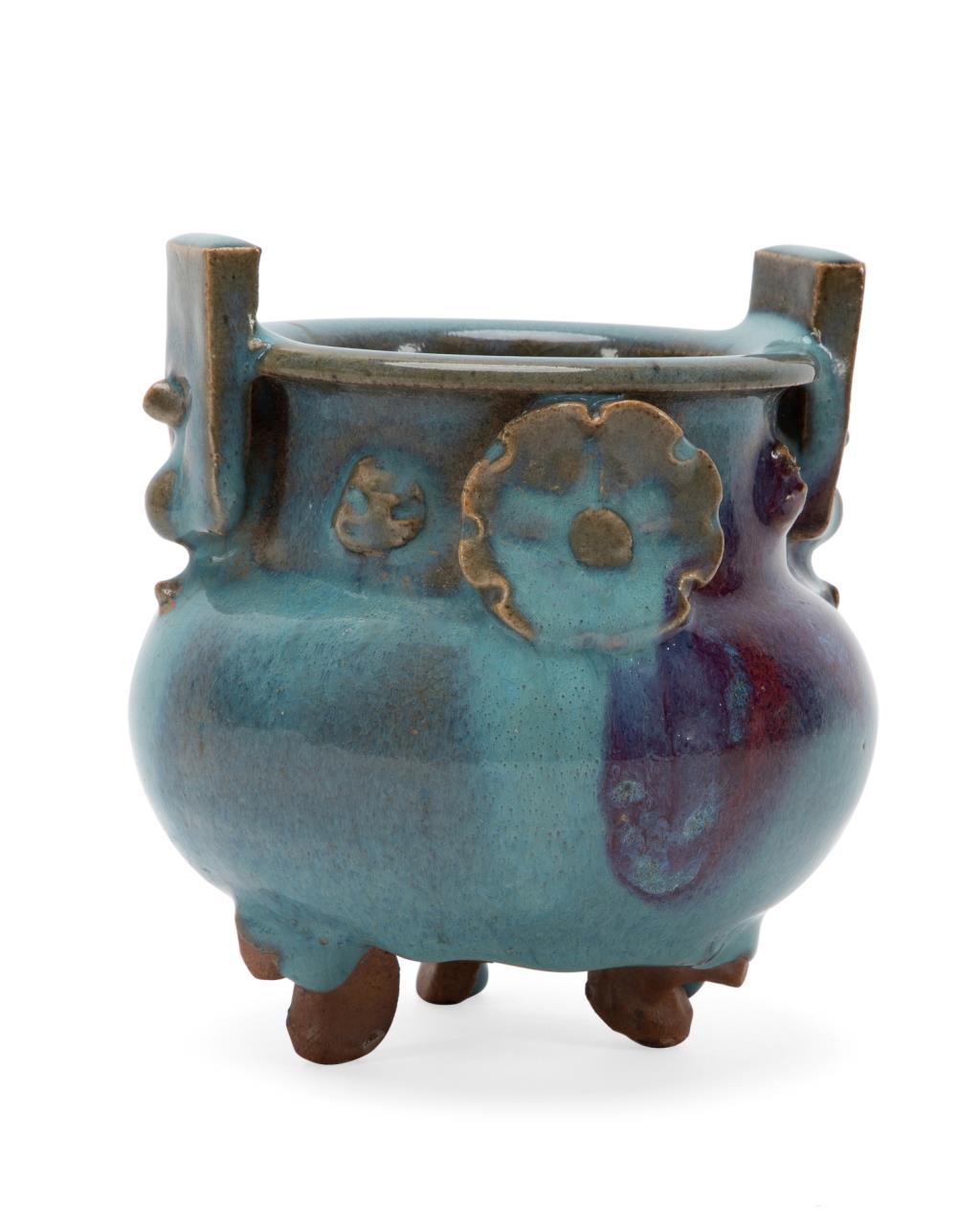 CHINESE JUN WARE STYLE TRIPOD CENSER