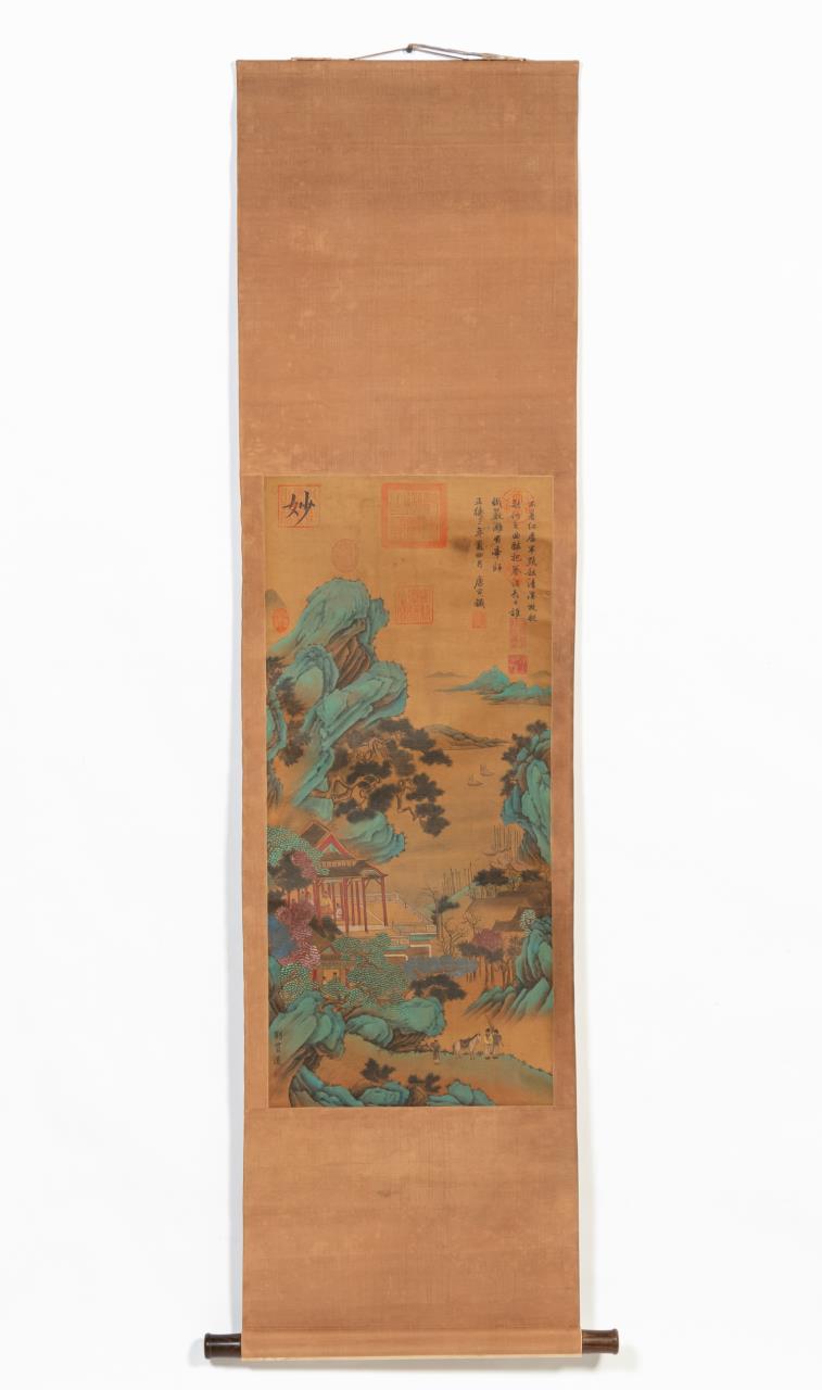 CHINESE SCROLL WITH MOUNTAIN LANDSCAPE 29f824