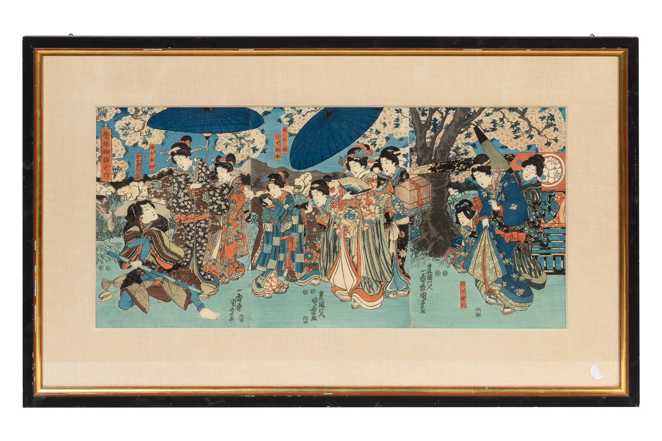 KUNISADA II JAPANESE WOODBLOCK TRIPTYCH,