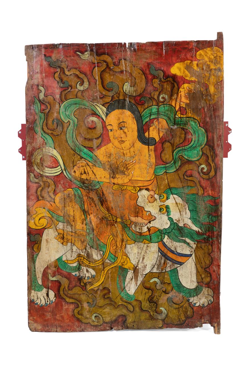 TIBETAN PAINTED WOOD DOOR WITH 29f870