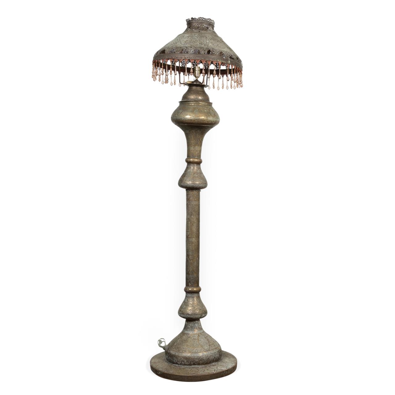 MOROCCAN PIERCED BRASS FLOOR LAMP