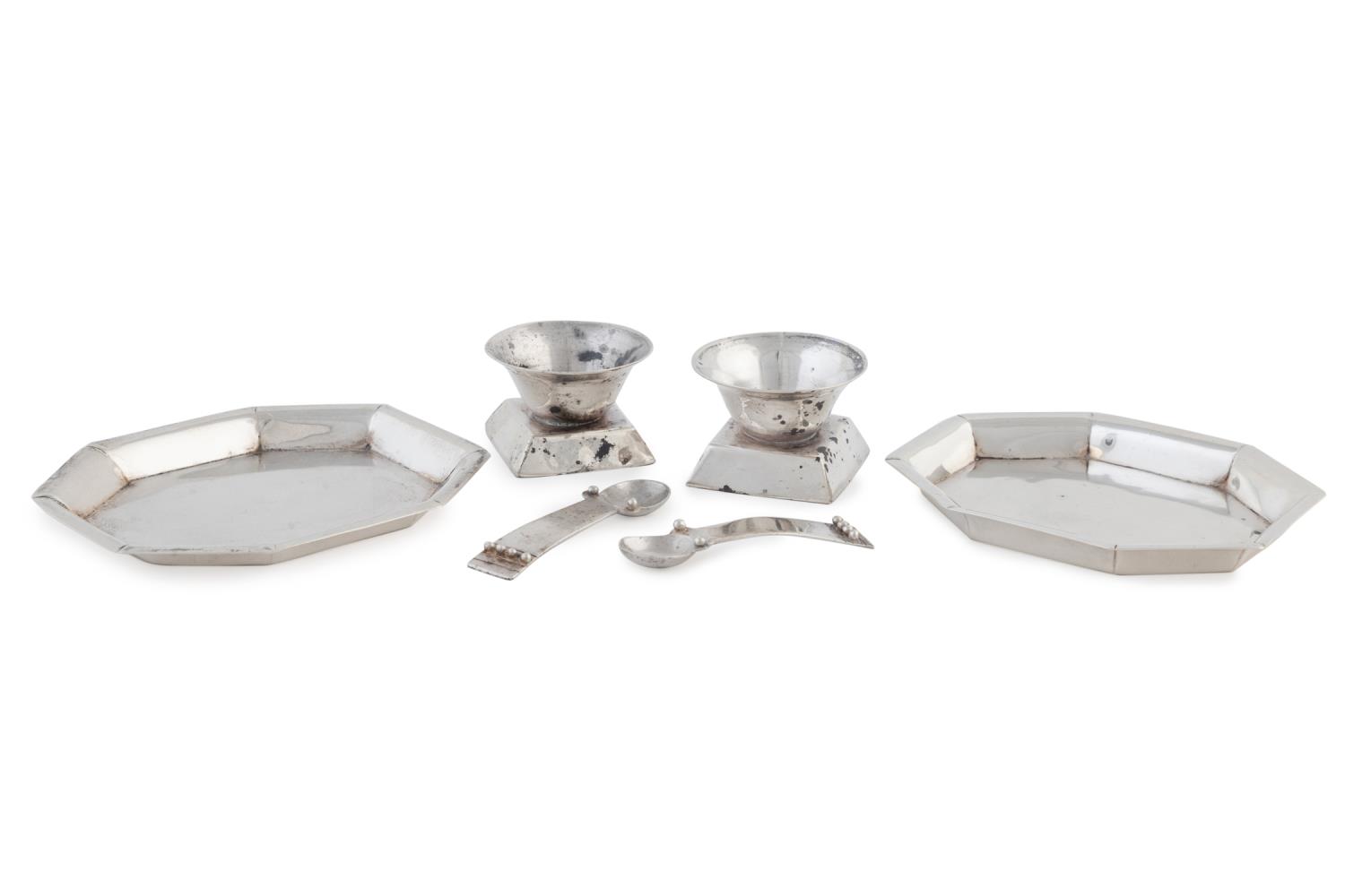 6PC SPRATLING MODERN SILVER SALT 29fa7f