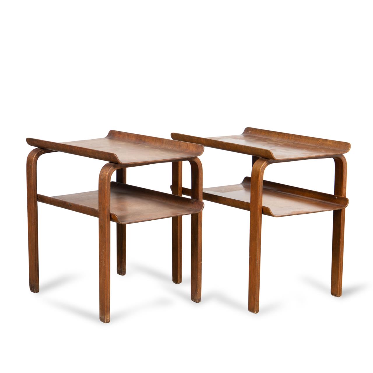 PAIR OF MCM BENTWOOD SIDE TABLES  29faa5
