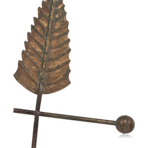 A Gilt Copper Quill Weather Vane
American,