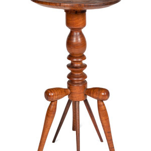 A Unusual Tiger Maple Spool Table
American,