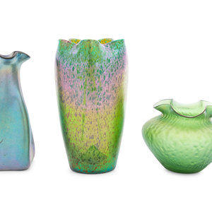 Three Loetz Art Glass Vases Austrian  2a2dd3