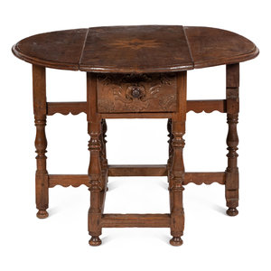 A Marquetry Inlaid Drop Leaf Table Continental  2a2e0e