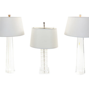 Three Lucite Lamps American 20th 2a2ebe