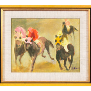 Gustav Likan Croatian 1912 1998 Horserace oil 2a2ec7