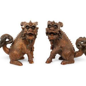 A Pair of Chinese Figures of Mythical 2a2eee