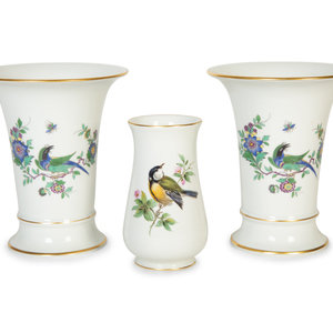 Three Meissen Porcelain Vases 20th 2a2fd9