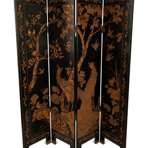 A Chinese Export Carved Lacquer