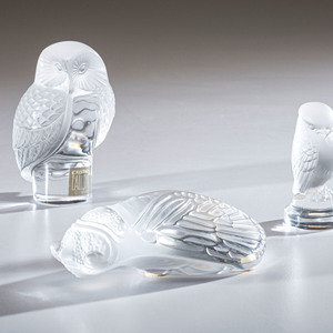 Three Lalique Molded and Frosted