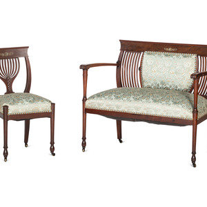 An Edwardian Mahogany Settee and 2a3024