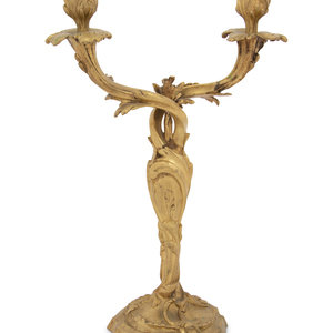 A Louis XV Style Gilt Bronze Two Light 2a3049