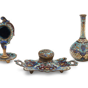 Four Continental Champlevé Enamel