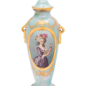 A Vienna Porcelain Covered Vase
having