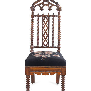 A Gothic Revival Oak Side Chair 19th 2a310e