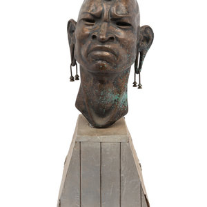An African Cast Metal Bust Height 2a318e