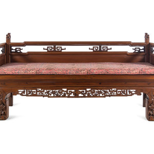 A Chinese Carved Cypress Daybed 20th 2a319f
