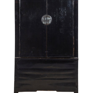 A Chinese Black Lacquered Elm Cabinet Shanxi  2a319a