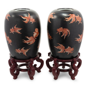 A Pair of Chinese Porcelain Goldfish
