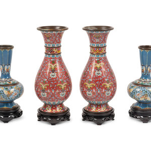 Two Pairs of Chinese Cloisonné